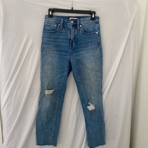 Madewell Perfect Vintage Crop Jeans Distressed Medium Wash Size 26